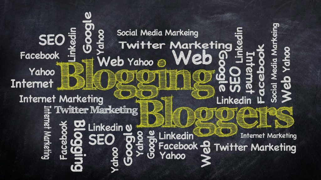 Blogging and online marketing word cloud